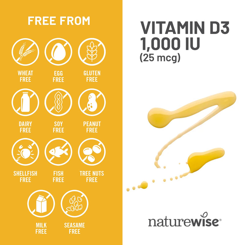 NatureWise Vitamin D3 1000IU Supplement, Immune Support, 360 Mini Softgels | 25mcg Vitamin D3 Supplement - Organic Extra Virgin Olive Oil - Supports Bone Health & Muscle Function - 1-Year Supply 360 Count (Pack of 1) 1000 IU