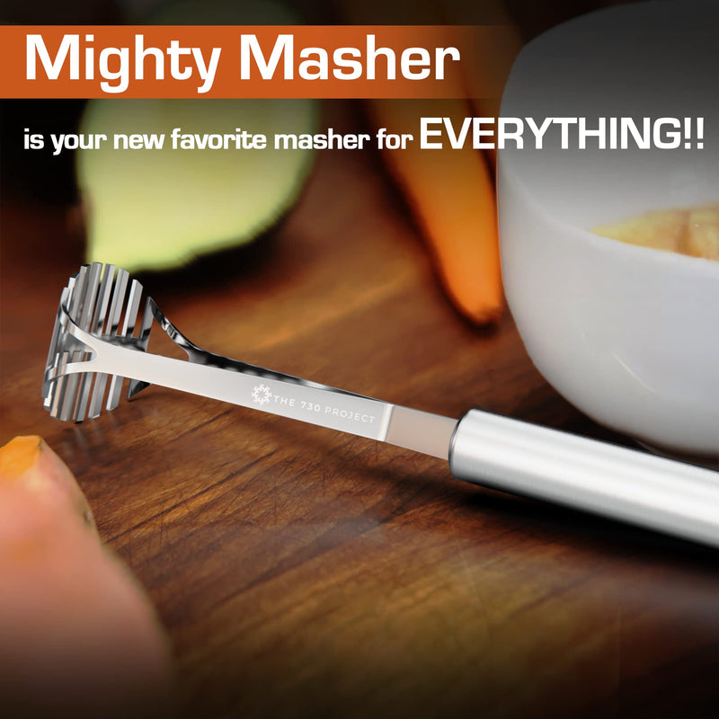 [Australia] - Mighty Masher – Stainless Steel Baby Food Masher for Starting Solids Essentials | Mini Avocado Masher, Stainless Steel Small Potato Masher | food smasher tool | Baby Led Weaning Supplies for Baby 