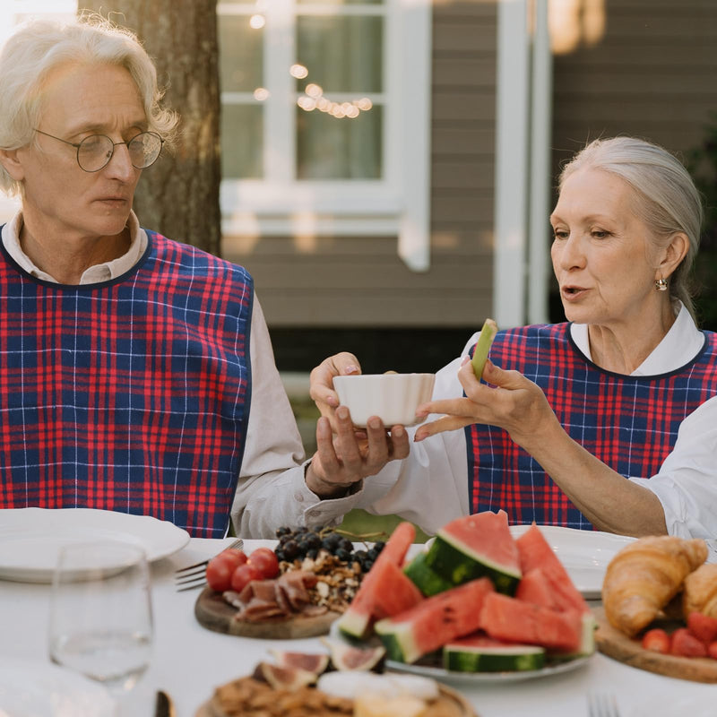 [Australia] - Adult Bibs for Men Pack of 3 - Reusable Bibs for Adult Eating, Clothing Protector with Crumb Catcher, Waterproof & Machine Washable Large Bids for Elderly Seniors Gifts for Men/Dad/Father 