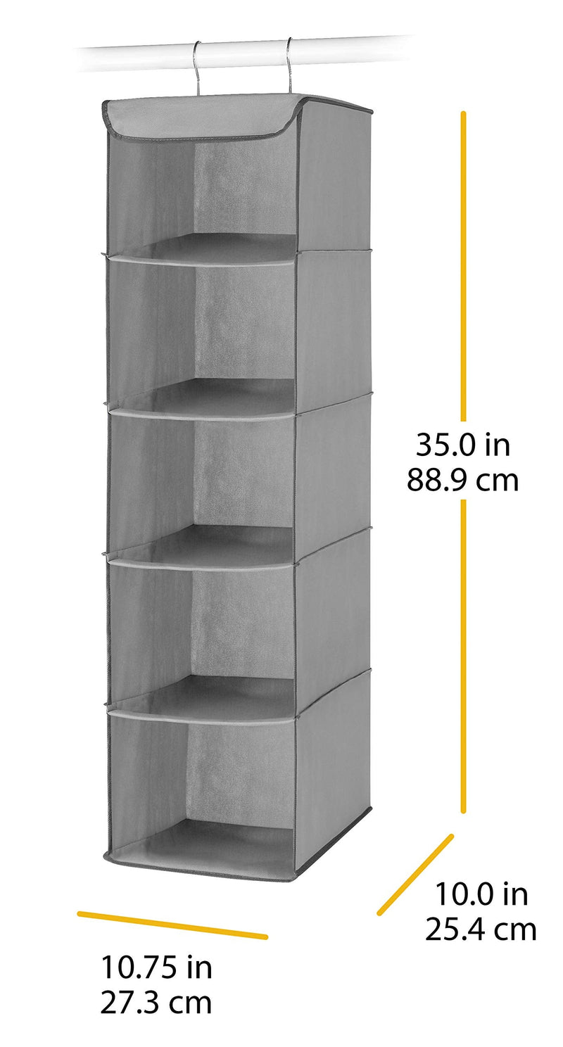 [Australia] - Whitmor 5 Section Closet Organizer - Hanging Shelves with Sturdy Metal Frame 