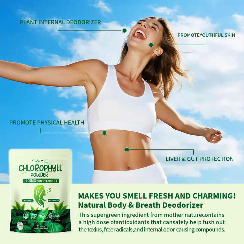 [Australia] - Chlorophyll Powder ‚Äì 100mg Liquid Clorofila for Drinking ‚Äì Natural Herbal Detox Supplement ‚Äì Supports Gut & Breath ‚Äì Chlorophyll Water Formula ‚Äì 10g x 30 Packets 