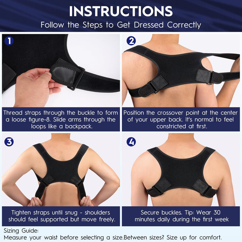 Bionic System Posture Corrector for Men and Women - Newly Back Brace Adjustable Upper Back Support Shoulder Posture Brace, Back Straightener Neck Pain Relief 004-13