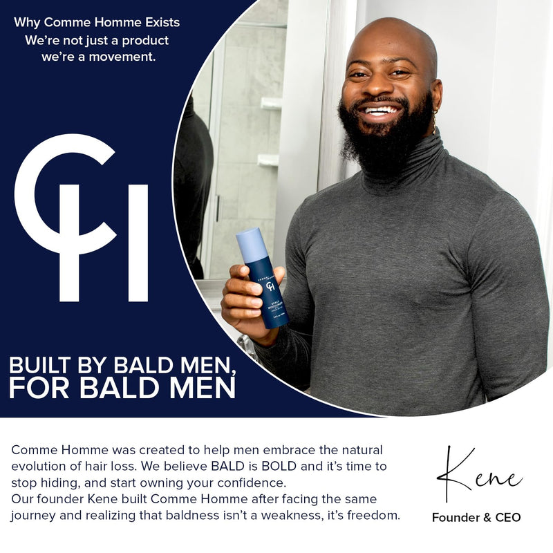 [Australia] - Comme Homme Scalp Exfoliator for Bald Men – Pre-Shave Scalp Scrub with Bamboo Stem Powder, Glycolic Acid, Aloe Leaf Juice & Caffeine – Removes Dead Skin Cells & Impurities – 5 fl oz/150 ml (Pack of 2) Pack of 2 