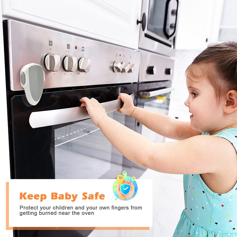 [Australia] - Oven Door Lock Child Safety,Oven Baby Proof Childproof Oven Front Lock Easy to Install and Use Heat-Resistant and Durable Material, with 3M Adhesive, No Screws or Drill（1pc, White） 1PACK 