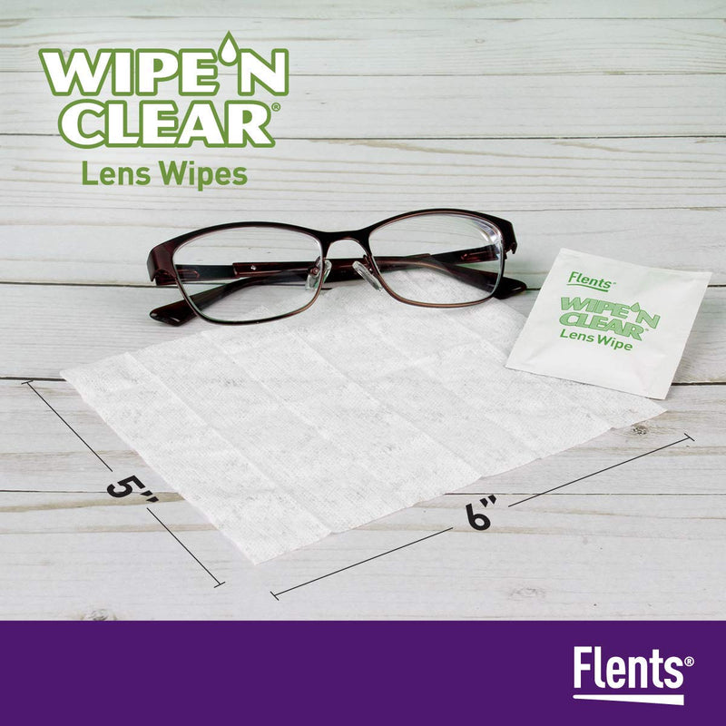 [Australia] - Flents Wipe'N Clear Lens Wipes Anti Streak Fast Drying, White, 150 Count, Made in the USA 75 Count (Pack of 2) 
