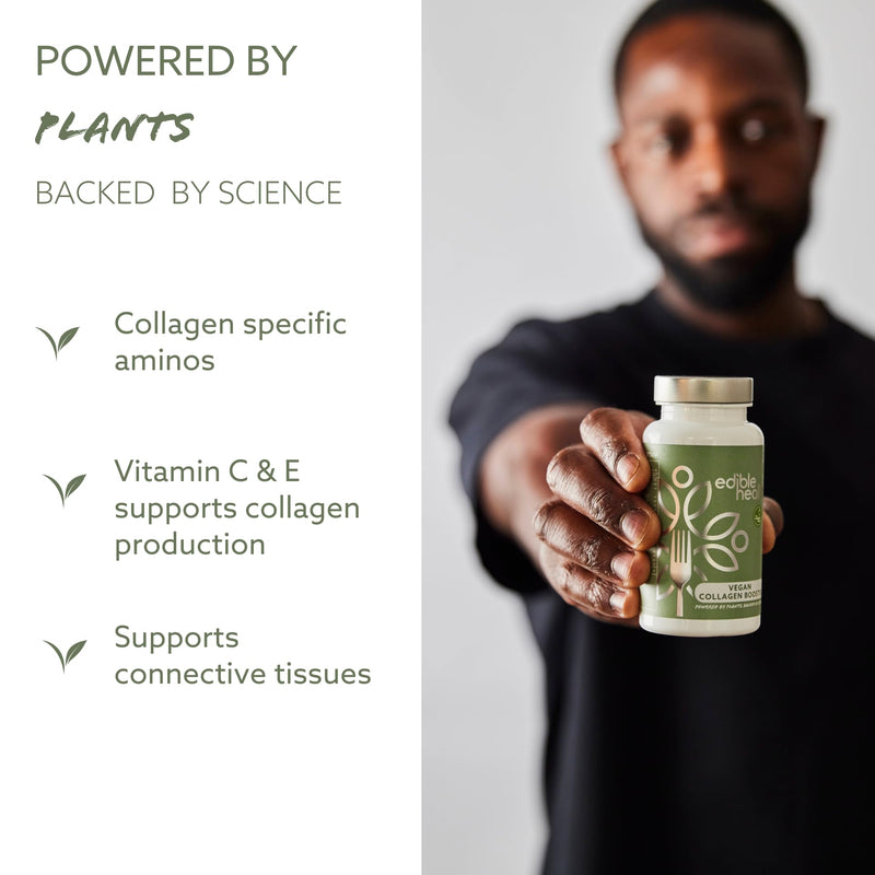 Vegan Collagen Booster – Plant-Based Amino Acids & Silicium – High Strength with Vitamin C & E – 30 Day Supply – for Women & Men – Supports Skin, Hair & Joint Health