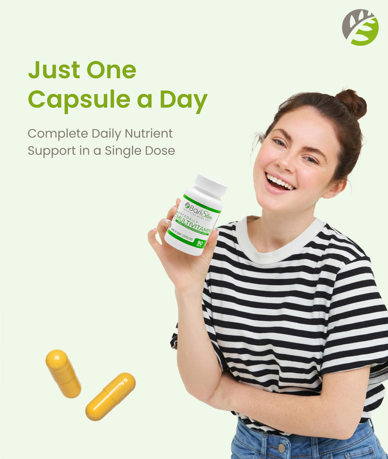 BariSlim Once Daily Bariatric Multivitamin Capsule - 60mg of Iron - Bariatric Vitamin & Supplement for Post WLS Surgery Including Gastric Bypass & Gastric Sleeve | 90 Day Supply 90 Count (Pack of 1)