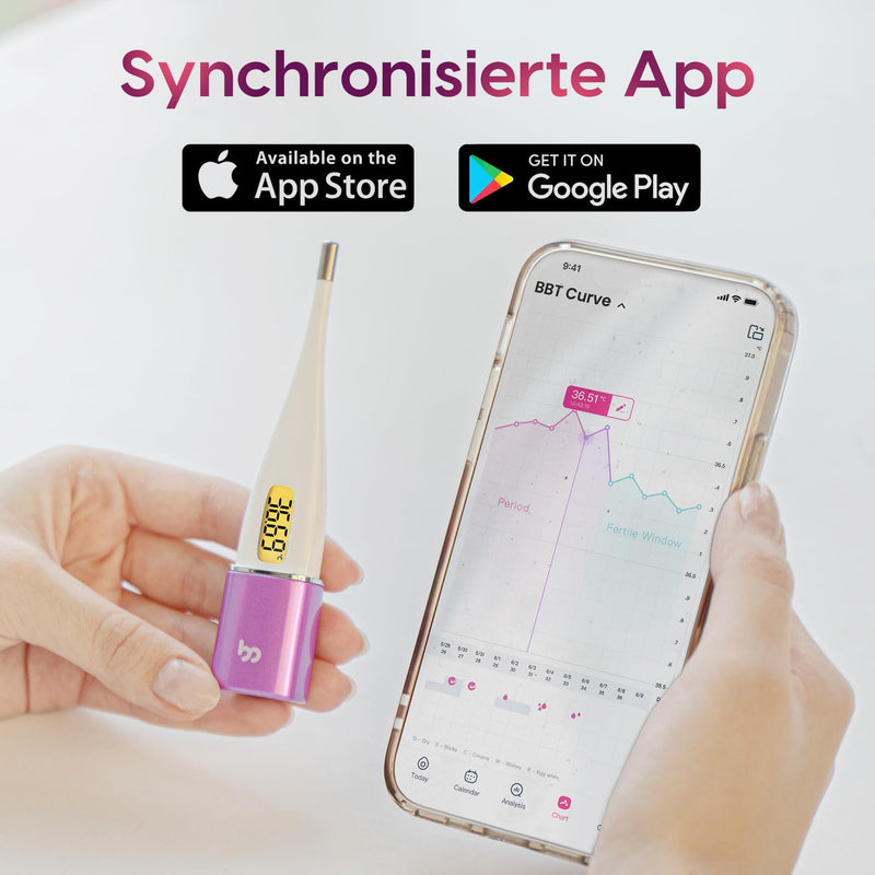 [Australia] - Basal Temperature Thermometer Fertility Thermometer for Fertility and Ovulation Tracking (Purple) Purple 
