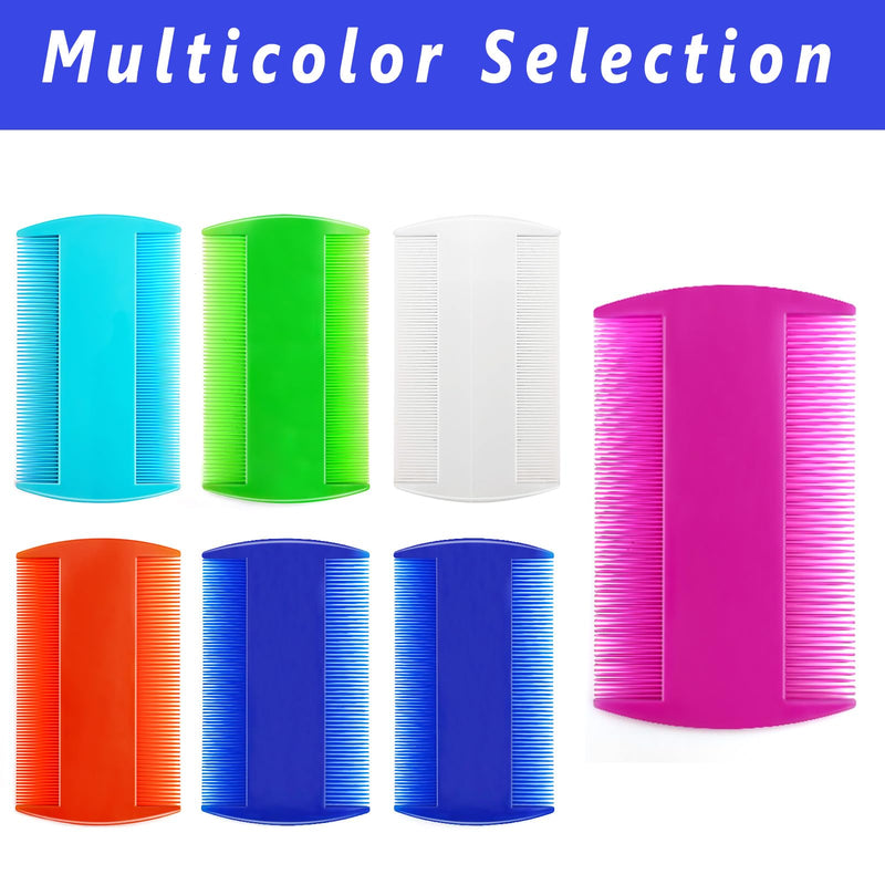 [Australia] - Lice Comb, 7 Pcs Flea Comb, Hair Double Sided Fine Tooth Combs, Removal Dandruff,Plastic Louse Combs and Lice Brush for Head Lice Treatment 