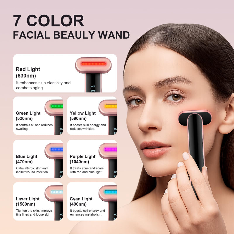 7 in 1 Eye Massager Facial Relaxation, Suitable for Family Travel Outing Eye Massage, Facial Massager, Black Size C