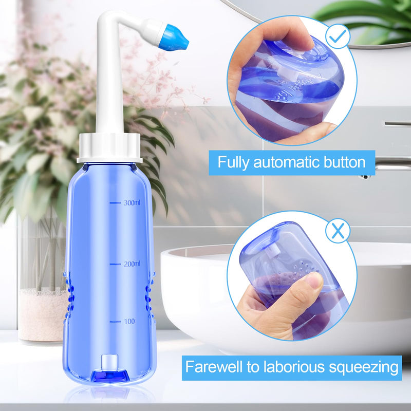 [Australia] - Rseuphiee nasal shower, 300 ml nasal rinse with 40 salt bags, nose cleaning and sinus care, nasal rinse salt for adults and children, nasal rinse for nasal cleansing for colds and allergies, BPA-free. 