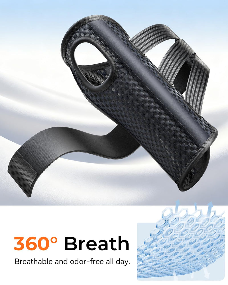 Carpal Tunnel Wrist Brace Night Support for Men Women, [Breathable Air Mesh] Wrist Splint for Tendonitis, Sprain, Arthritis, Medical-Grade Adjustment Rigid Hand Brace for Sleeping, Pain Relief, Work (Black, S/M, Left Hand) Black