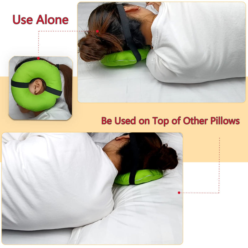 [Australia] - Pillow with an Ear Hole Small Ear Pain Pillow with Headband for Ear Pain and CNH Ear Piercing Ear Inflammation Pressure Sores Side Sleeping Pillow Ear Guard Cushion 