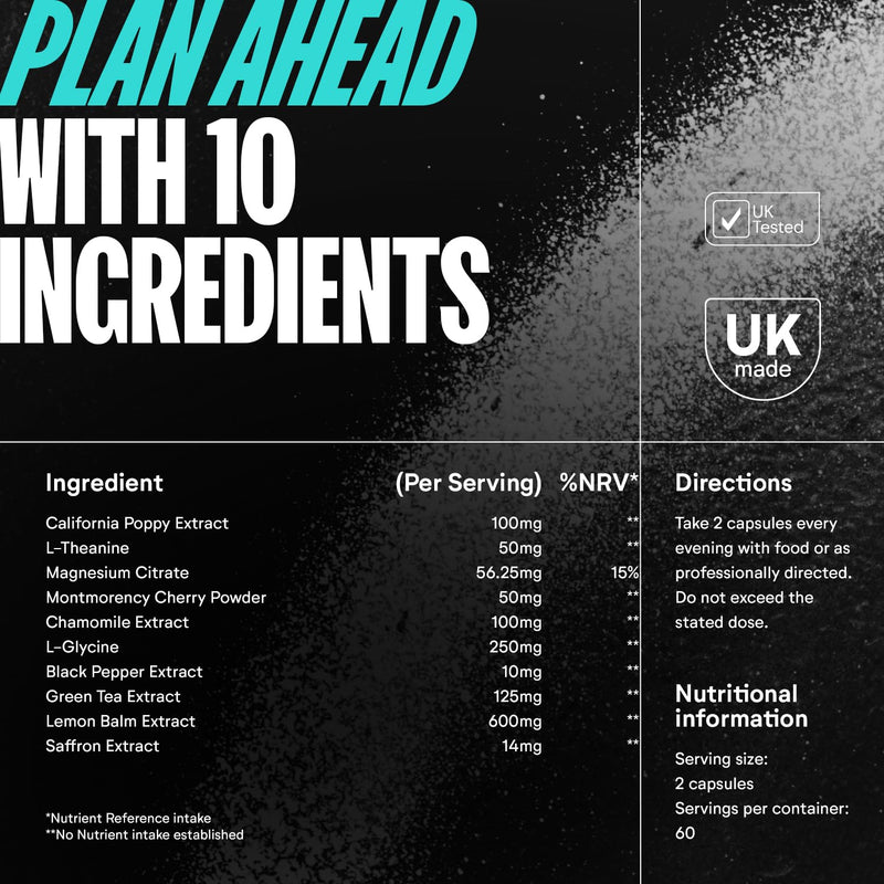 Numan Sleep Deep Support – 60 Vegan Capsules with Chamomile, L-Theanine, Magnesium Citrate - Night-time Support, Made in UK