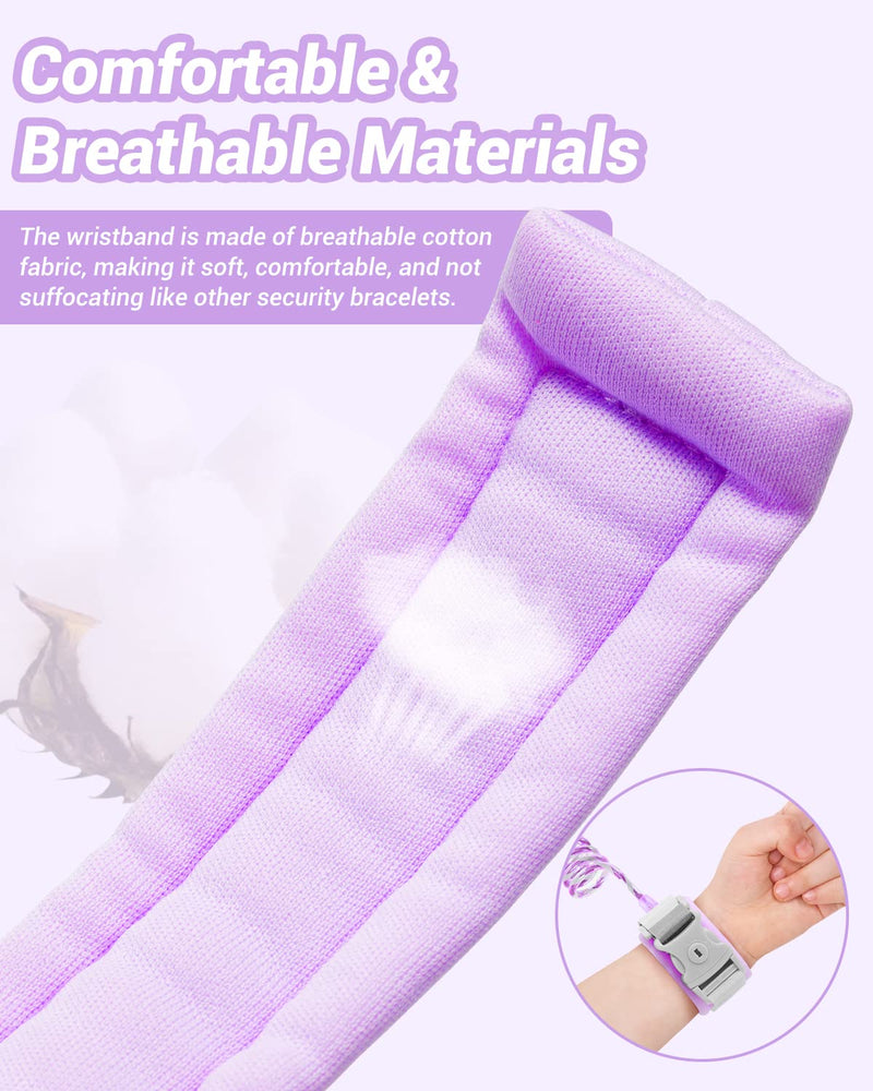 [Australia] - Dr.meter Kids Leash for Toddler, Reflective Anti Lost Wrist Link with Key & Lock, 8.2ft Safety Wristband Child Walking Harness for Supermarket Mall Airport Amusement Park Zoo Travel, Purple 