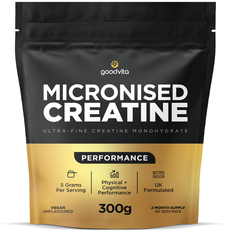 Micronised Creatine Monohydrate Powder | 2 Month Supply, 300g, 60 Servings | No Bloating, Ultra Fine Grade, Easily Mixed | Includes Scoop | Unflavoured