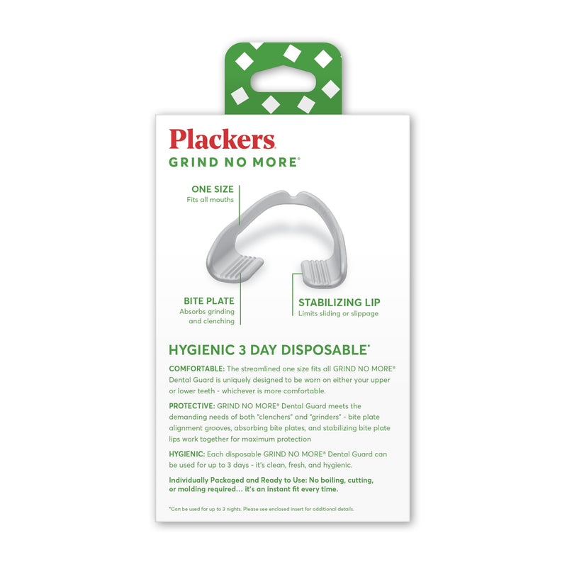 [Australia] - Plackers Grind No More Night Guard, Nighttime Protection for Teeth, BPA Free, Sleep Well, Ready to Wear, Disposable, One Size Fits All, 16 Count 