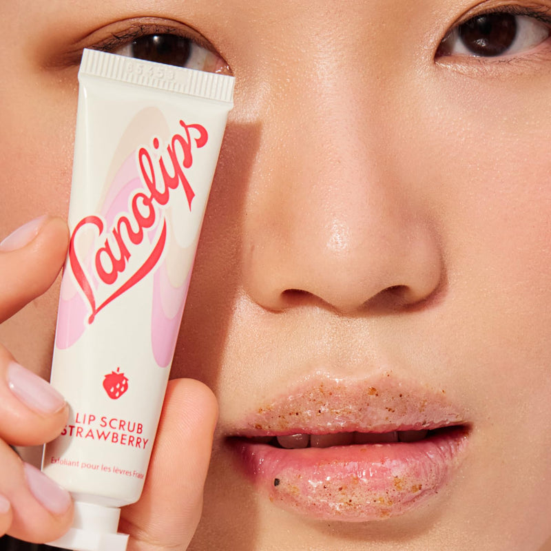 [Australia] - Lanolips Lip Scrub - Natural Lip Exfoliator Made with Lanolin, Vitamin E & Finely Ground Strawberry Seeds - Gentle Sugar Scrub for Healthy, Soft Lips - Strawberry (.35 oz) 