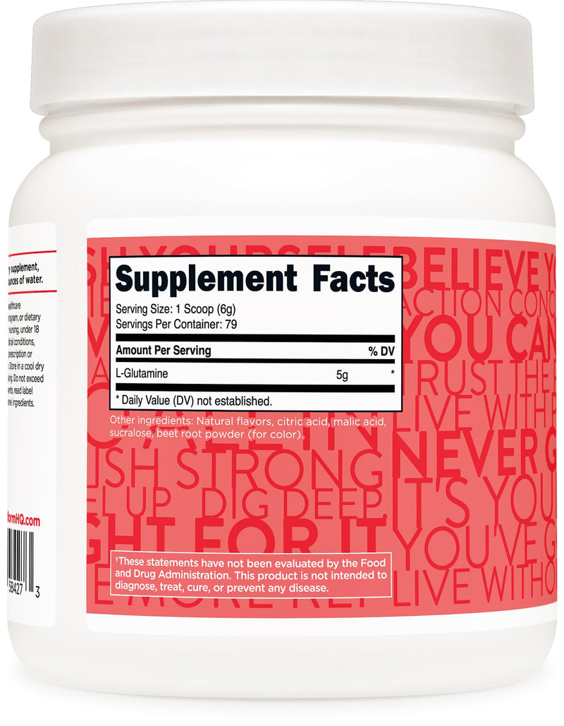 [Australia] - TransformHQ L-Glutamine Powder 500g (Strawberry Lemonade) - Gluten Free, Non-GMO Strawberry Lemonade 