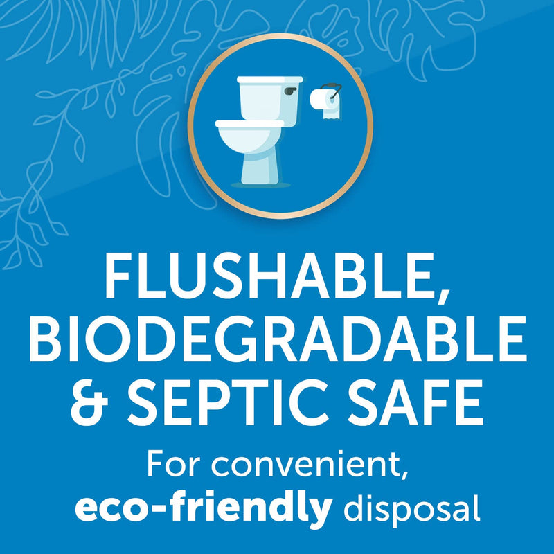 [Australia] - FitRight Fresh Start On-The-Go Flushable Wipes (48 Count), Personal Cleansing Wipes, Individually Wrapped Sachets for Urinary Incontinence with The Odor-Control Power of ARM & Hammer Baking Soda 