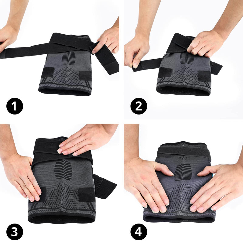 [Australia] - MILAIUN Knee Brace for Men Women, Knee Support Sports Set of 2, Knee Brace for Stabilization, Non-Slip Breathable Knee Brace, for Meniscus Tear, Arthritis, Volleyball Black L 