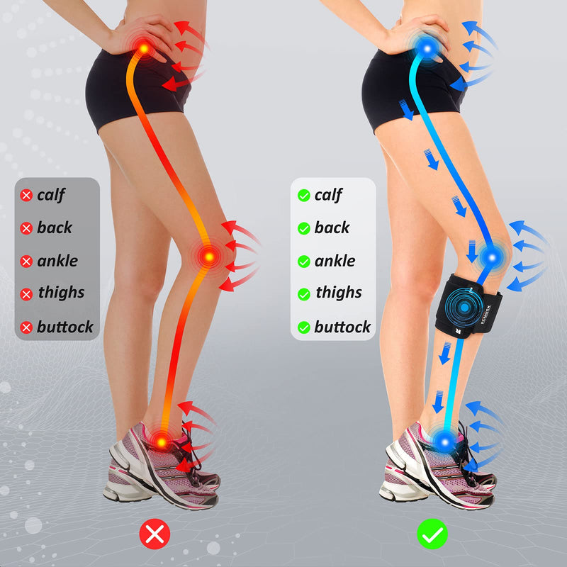 [Australia] - Sciatica Pain Relief Devices Brace - Sciatic Ease Nerve Pain Relief Brace for Men Women, Knee Braces with Pressure Pad Targeted Compression for Sciatic Nerve Pain, Lower Back, Hip One Size Black 