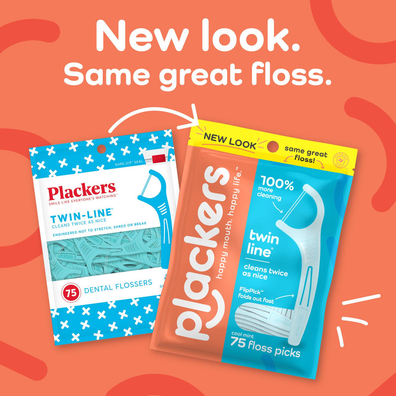 [Australia] - Plackers Twin-line Dental Floss Picks, Pack of 150 (Pack of 4), Limited Edition 