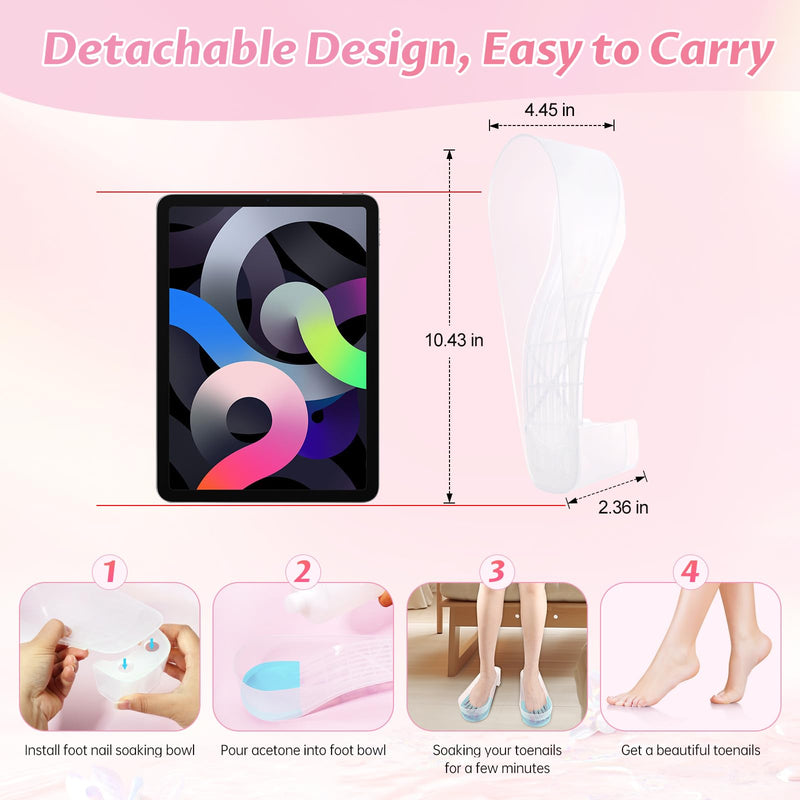Yokilly Toe Nail Soaking Bowl: 2 PCS Shoe Design Toenails Soak Off Bowl | Foot Bath Soak Tub Bowl - Acetone Proof Pedicure Foot Spa Nail Soaker Bowl for Soak Off Dip Powder Gel Polish Remover-Clear 2 Pcs Transparent