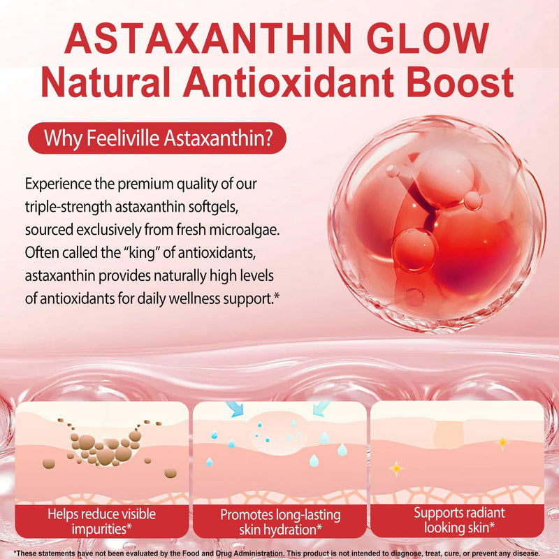 Astaxanthin Supplements, Premium Astaxanthin 12mg, Supports Eye, Skin, Joint, Brain, Heart & Immune System Health, Fresh Haematococcus Pluvialis, Non-GMO | No Gluten (2PCS) 2pcs