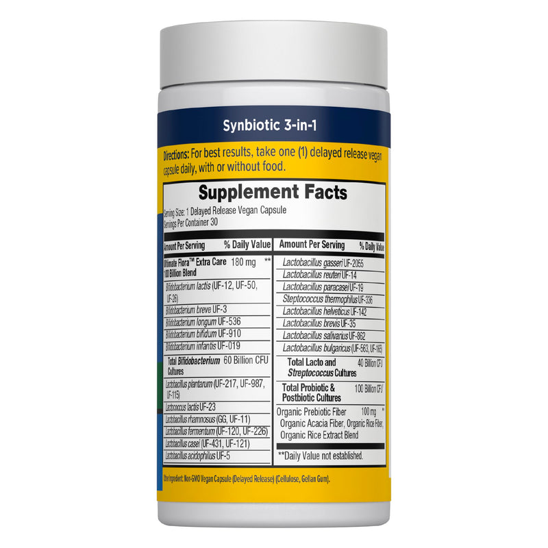 Renew Life Ultimate Flora Probiotic with Prebiotics 100 Billion CFU | 30 Delayed Release Vegan Capsules | Supports Digestive Health | Dairy, Soy and Gluten-Free Supplement 30 Count (Pack of 1)