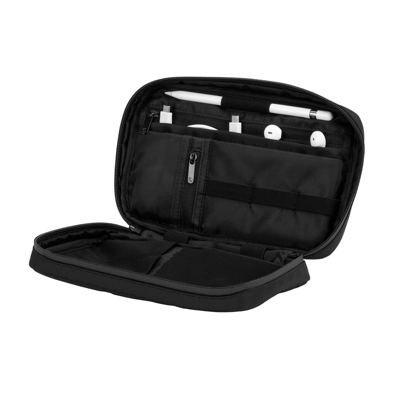 Incase Nylon Accessory and Electronics Organizer Bag - Small Travel Pouch for Cords, Gadgets, Accessories, Compact Tech Bag with Faux-Fur Padded Compartment Jet Black