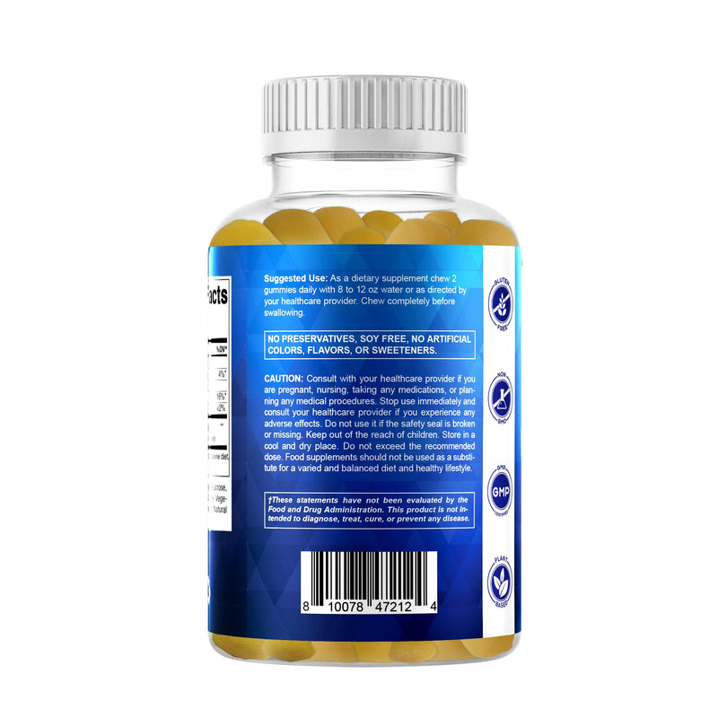Vitamatic BCAA Gummies - Branch Chain Amino Acid Supplements - Peach Flavor - 600mg per Serving - 60 Vegan Pectin Based Gummies