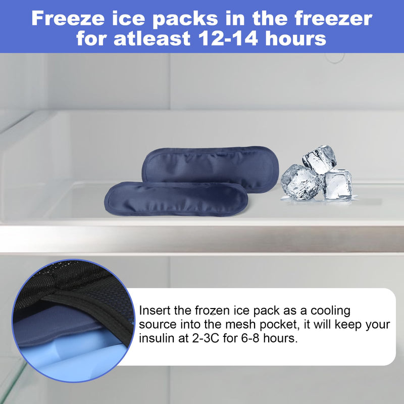 [Australia] - Insulin Cooler Travel Case with 2 Ice Packs for Insulin Pen Pu-pink 