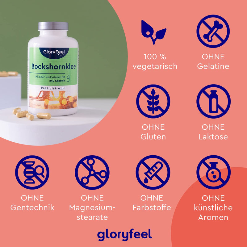 [Australia] - Fenugreek capsules - 2600mg Fenugreek activated & high dose - 240 capsules - Support during breastfeeding - With vitamin D3 + iron - Vegan, laboratory tested, made in Germany without additives 