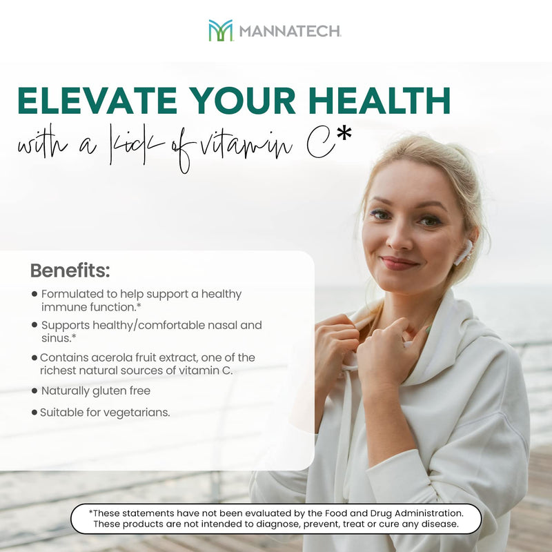Mannatech - Manna-C™ - Nasal & Sinus Support - 60 Capsules | Contains Vitamin C, Glycans, Plant-Based Blend, Supports Respiratory Health, Immune Defense, Daily Wellness Formula