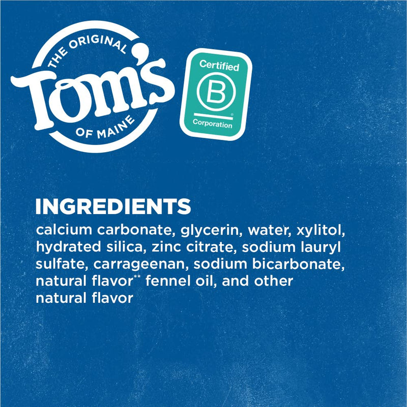 [Australia] - Tom's of Maine Fluoride-Free Antiplaque & Whitening Natural Toothpaste, Fennel, 5.5 oz. 2-Pack 11 Ounce (Pack of 1) 