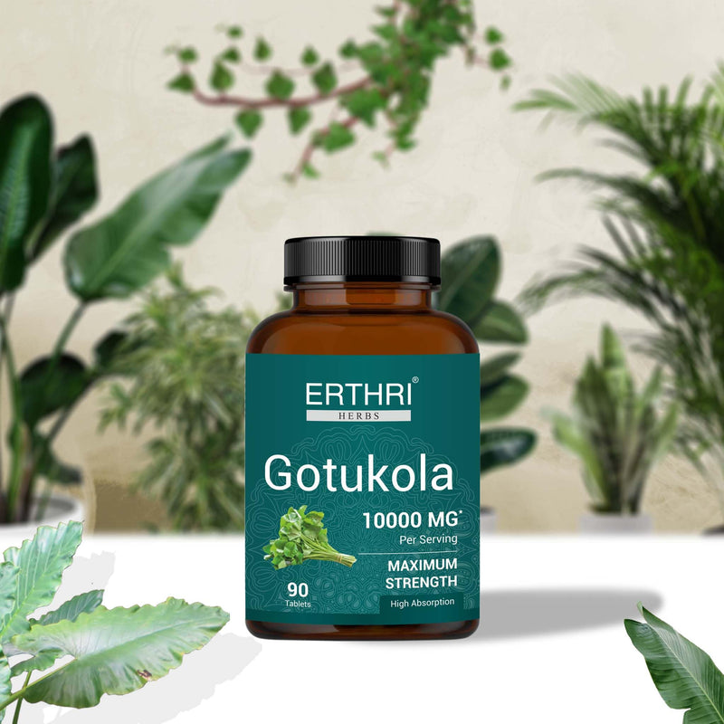 [Australia] - 100% Organic Gotu Kola Tablets 10,000mg (90 Count) Vegan & Gluten-Free Herbal Supplement, No Added Colors, Flavors, & Preservatives, 90 Tablets (Pack of 1) 