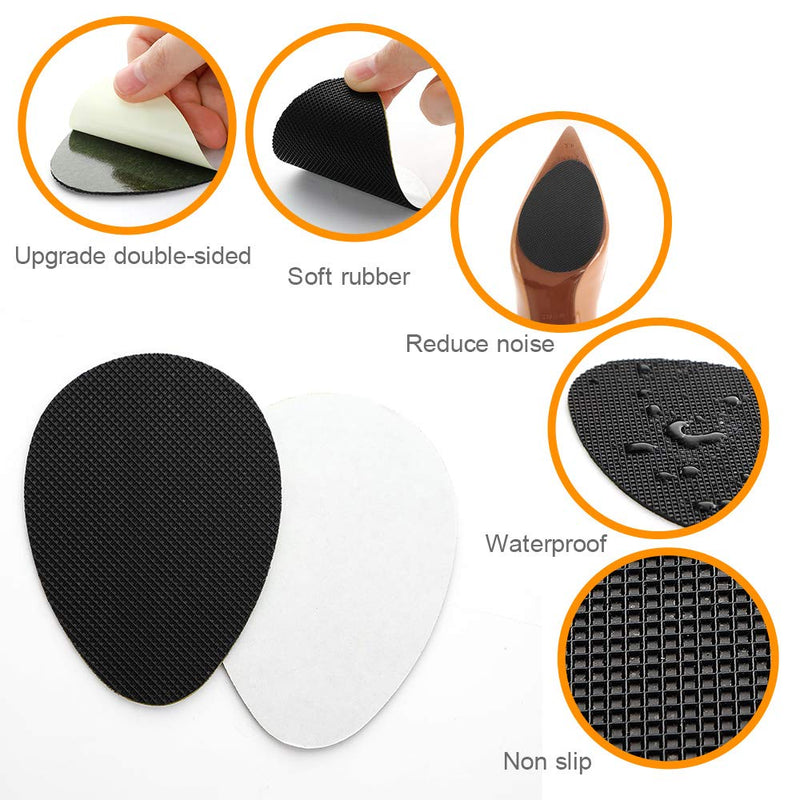 [Australia] - 12PCS Non-Slip Shoe Pads for Bottom of Shoes, Premium Rubber Self Adhesive Anti-Slip Shoe Grips Stickers, High Heels Non-Skid Sole Protector 12 Count (Pack of 1) Black 