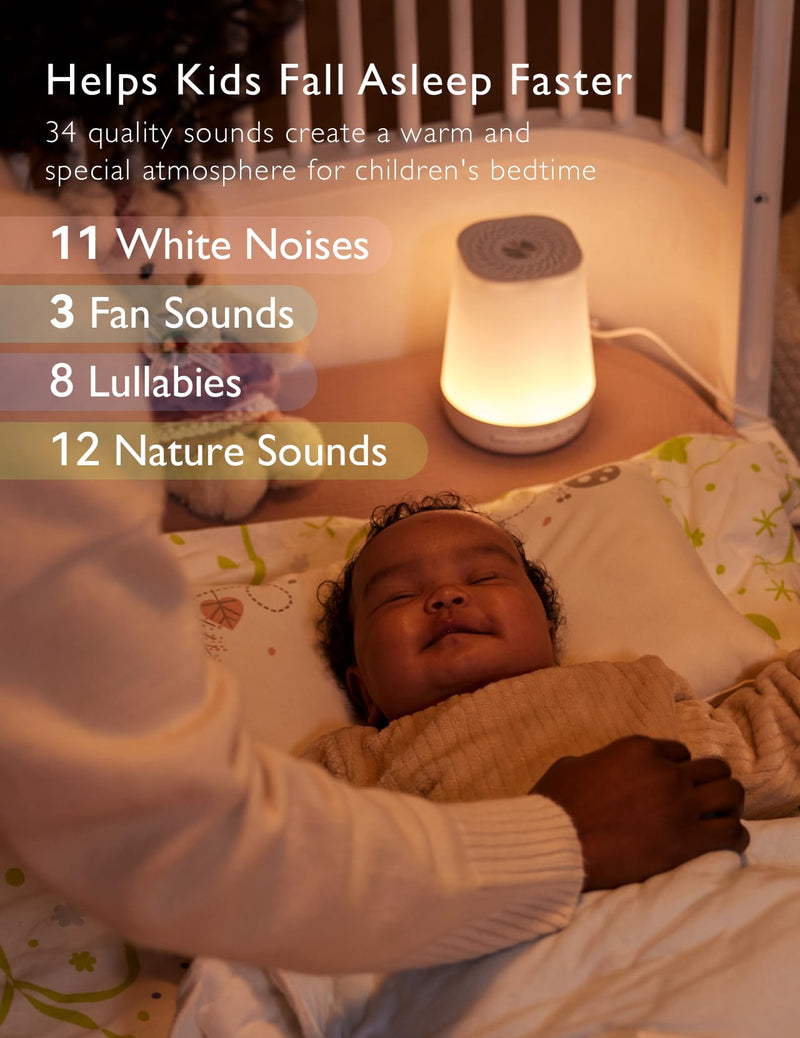 [Australia] - Baby Sound Machine, Momcozy White Noise Machine for Baby Sleeping with Night Light, Toddler Sleep Trainer with 34 Soothing Sounds, Timer, App Remote Control, Personal Sleep Routine (Blue) 