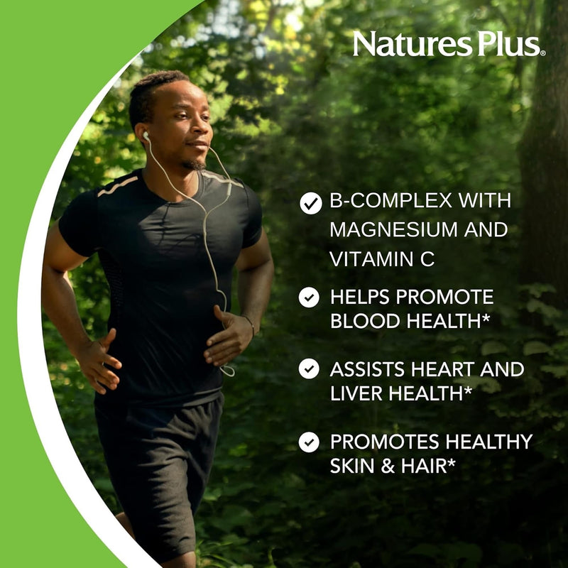 NaturesPlus Mega Stress - B Complex Supplement with Vitamin C, Magnesium, Biotin, Zinc - Energy and Stress Support - Vegetarian, Gluten Free - 30 Tablets 30 count (Pack of 1)