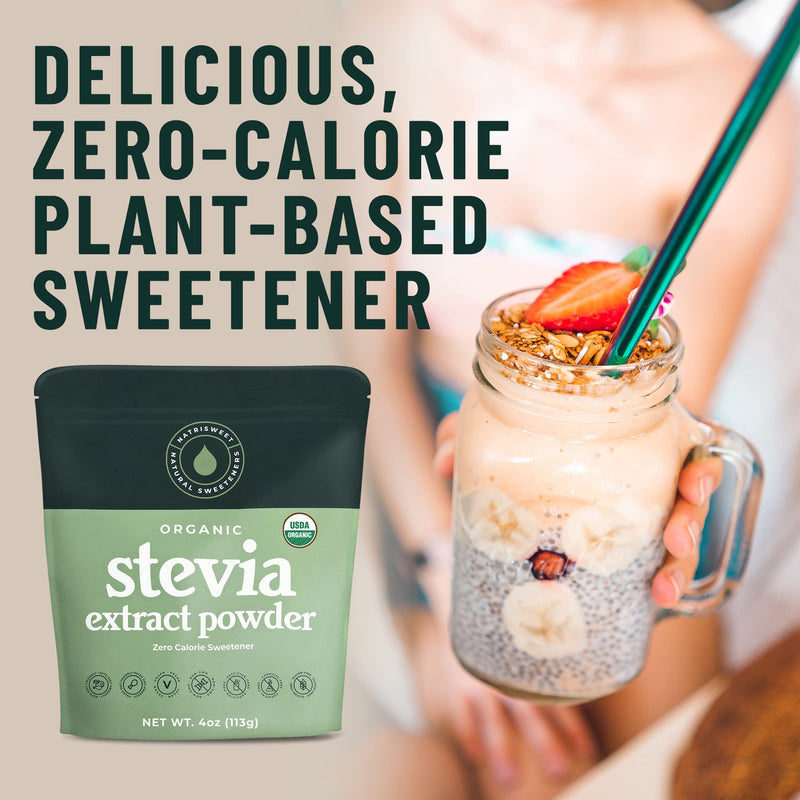 [Australia] - NatriSweet Stevia Powder, 4 oz, Pure Stevia Sweetener with No Additives, No Fillers, Zero Carbs, Zero Calorie, Organic Stevia Powder For Sugar Substitute, 300 Times Sweeter Than Sugar, 800+ Servings 