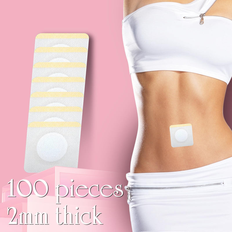 [Australia] - Castor Oil Patches, 100PCS Castor Oil Belly Button Patch Disposable Organic Cotton Self-Adhesive Pads for Belly Button, Anti Leakage Design, Breathable & Portable, No Wash 1 Count (Pack of 100) 