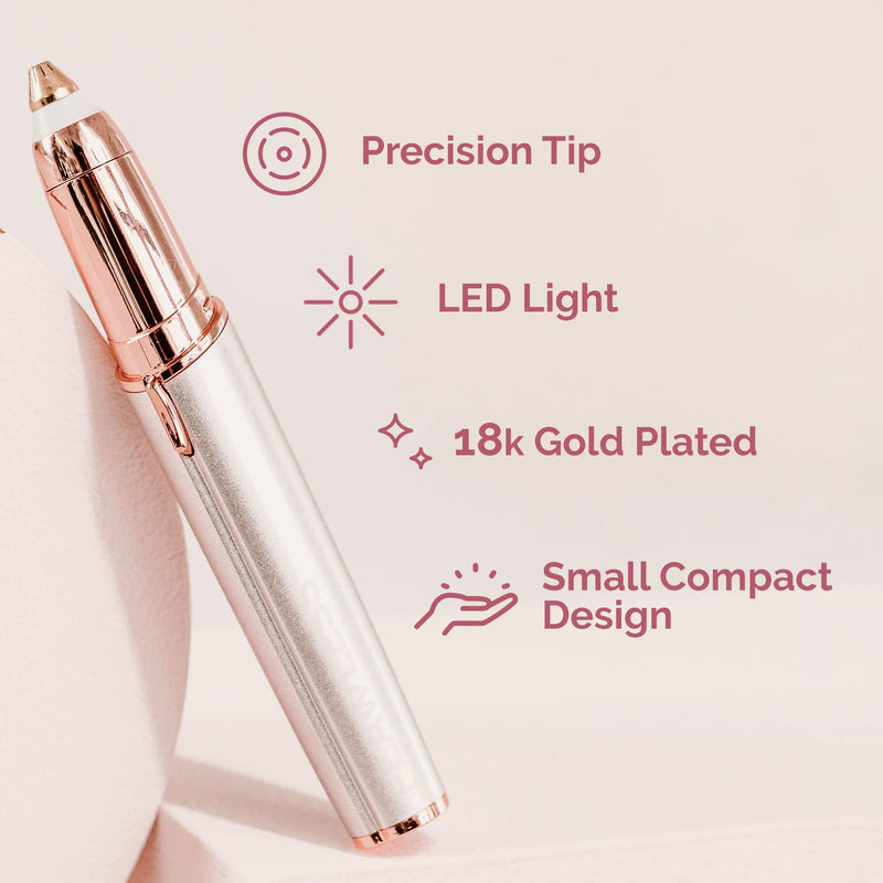 [Australia] - Finishing Touch Flawless Brows Eyebrow Hair Remover Electric Razor for Women with LED Light for Instant and Painless Hair Removal Pink 
