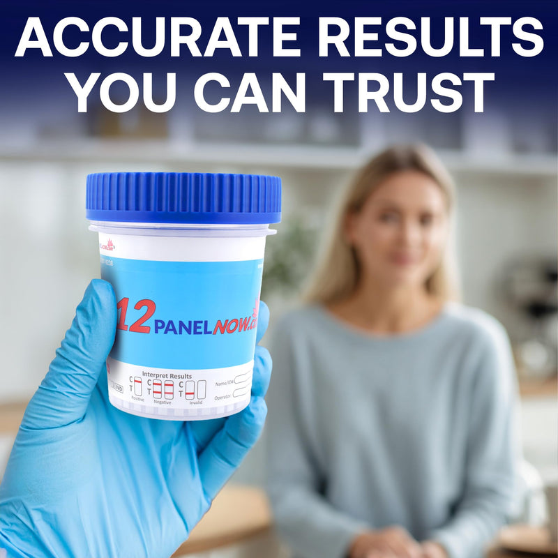 8 Panel Home Drug Test Kit - Reliable Urine Drug Test Cups with Built in Temperature Strip for Trusted Accuracy - Detects AMP, BUP, BZO, COC, MAMP, OPI, OXY, THC - [10 Pack] - 12 PANEL NOW 10 Pack
