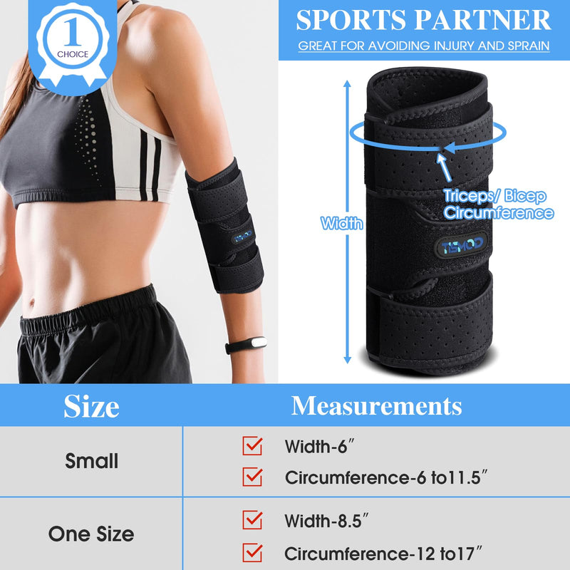 Elbow Brace, Elbow Splint for Cubital Tunnel Brace for Sleeping-Immobilizer for Ulnar Nerve Brace Elbow Pain fit Men & Women Black Small