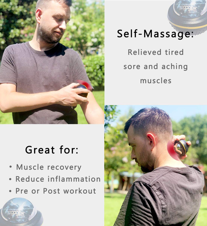 [Australia] - Cryosphere Cold Ice Massage Roller Ball - Ice Therapy Deep Tissue Muscle Massager - Plantar Fasciitis Roller for Trigger Point Therapy - Ideal for Pain Relief, Myofascial Release 60mm Black 60mm 