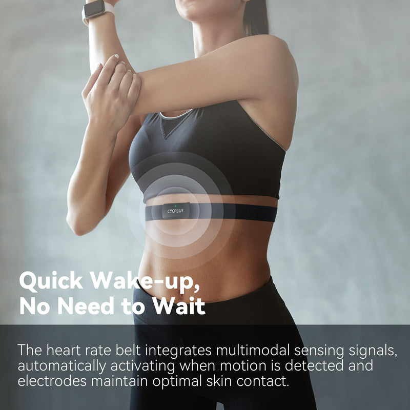[Australia] - CYCPLUS Heart Rate Monitor Chest Strap H2Pro, Bluetooth ANT+ Heart Rate Monitor Chest Sensor with 500h Battery, IPX7 Waterproof and Dustproof, HRM Works with Strava/Cycplus Fit App 