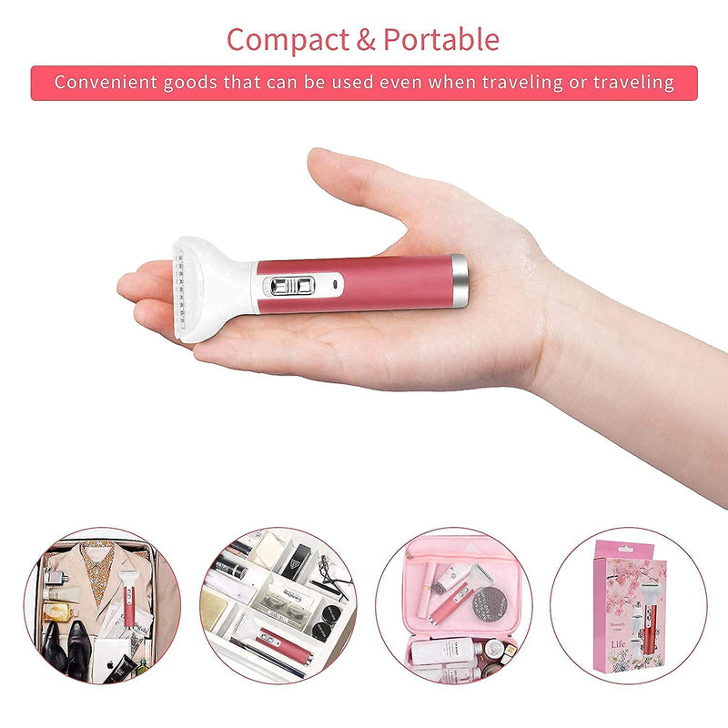 [Australia] - Electric Razor for Women,5 in 1 Womens Shaver Electric Bikini Trimmer Pubic Hair Removal Wet & Dry Painless Shaver for Legs Underarms Eyebrow Face Nose and Bikini Line Razor (Red) 