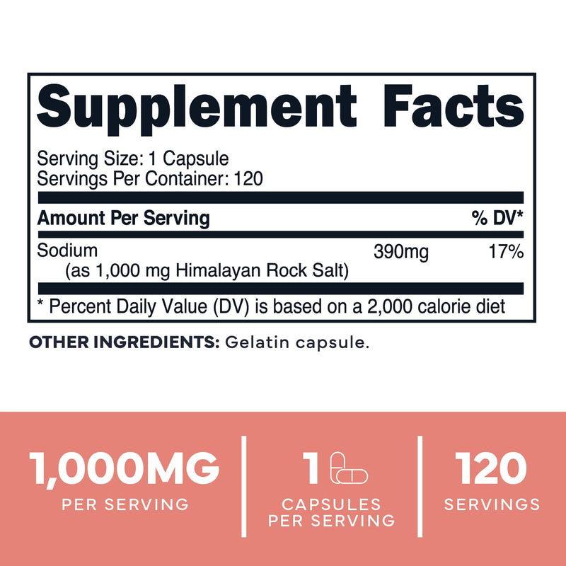 [Australia] - Type Zero Himalayan Rock Salt Capsules (120 Capsules) (1000mg per serving) 