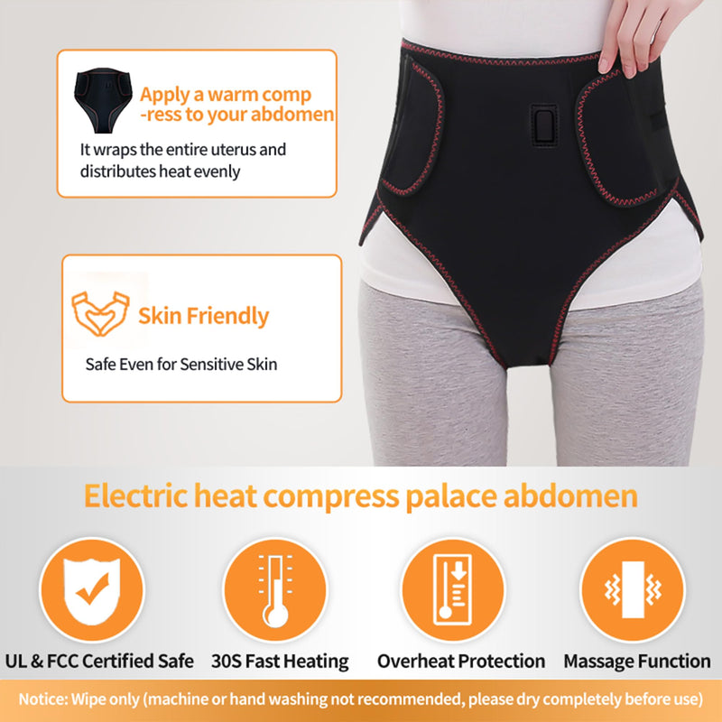 Period Heating Pad, Heating Pad for Period Cramps Massager for Women, with 3 Vibration and Heat Settings, New Upgrade Menstrual Heating Pad for Abdomen Pain and Cramps Relief Black